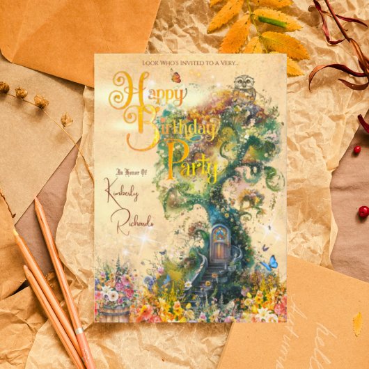 Imaginaire Whimsical Invitation de fête d'annivers