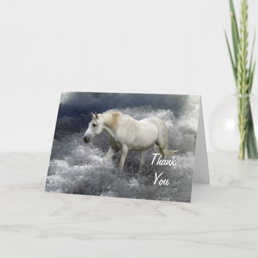 Imaginaire White Horse & Ocean Merci Cartes (Devant)
