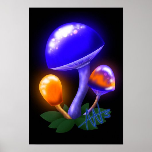 Imaginary White Dapperling Sinaasappel & Blue Mush Poster (Voorkant)