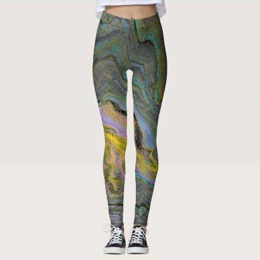 Imagination 1 Abstract Acryl Geode Leggings (Voorkant)