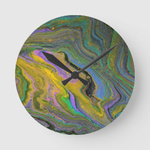 Imagination 2 Vibrante Geode Abstracte Wandklok Ronde Klok