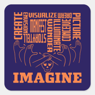 Imagine - ASL Design Vierkante Sticker