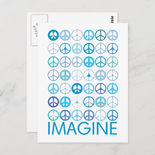 IMAGINE - Blauwe internationale vredessignalen Briefkaart (Voorkant / Achterkant)