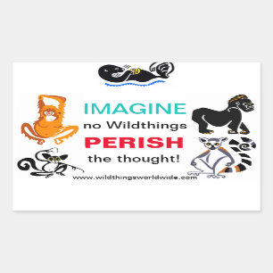 IMAGINE - Dierenvriend - Bedreigde diersoorten - N Rechthoekige Sticker