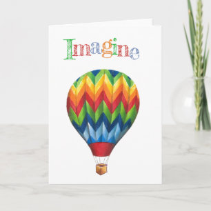"Imagine" Heet Luchtballon wenskaart Kaart