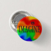 Imagine Peace Rainbow Stropdas-Dye-knop Ronde Button 3,2 Cm (Voorkant /achterkant)
