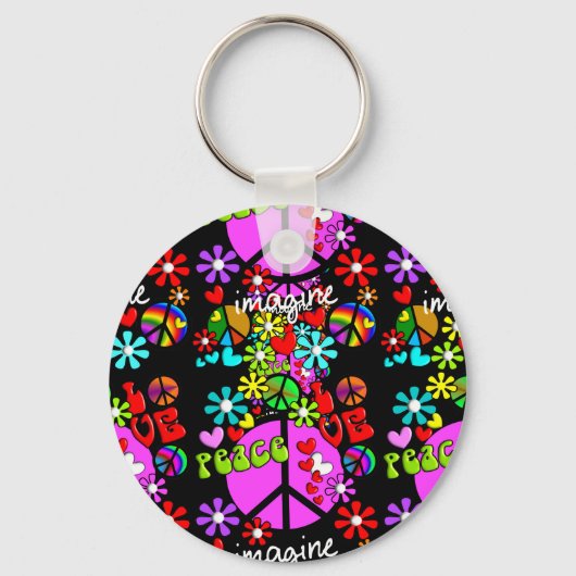 Imagine Peace Star Sleutelhanger (Voorkant)