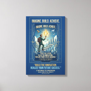 Imagineer Bouw Bereik Motiverende Poster Canvas Afdruk