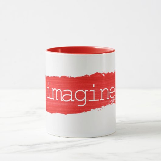 IMAGINER Le Texte Sur La Mug De Peinture Rouge (Centre)