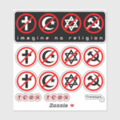 Imaginez Aucun Sticker Anti-Communiste Religion (Feuille)