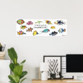 ImaginOCEAN Cartoon Fish Art Poster (Thuiskantoor)