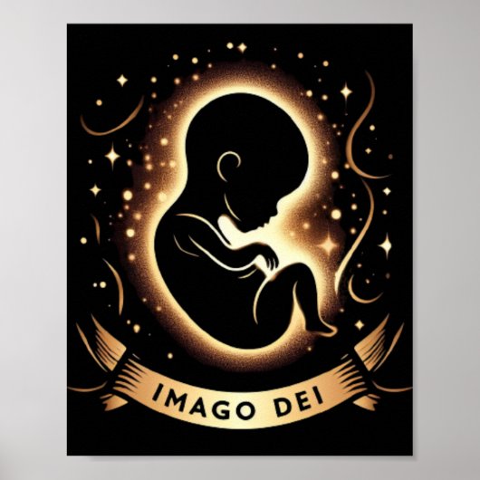 Imago Dei Afbeelding van God Baby in baarmoeder zw Poster (Voorkant)