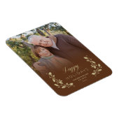 Imán Brown Whimsical Script Quote Foto met Kerstmi Magneet (Rechterzijde)