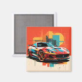 iman coche deportivo #6 magneet (Voorkant / Achterkant)