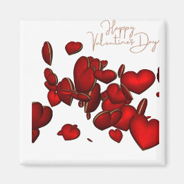 Imán 🧲 Cuadrado Happy Valentine’s Day Magneet