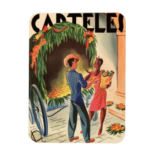 Iman de Nevera Cartel Cuba Vintage Ilustraciones Magneet (Verticaal)