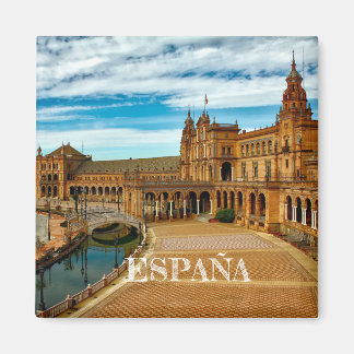 imán Plaza España de Sevilla, en Andalucía, España Magneet