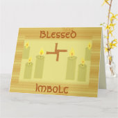 Imbolc Blessings, Carte de voeux St Brigid Cross (Fleur jaune)