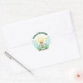 Imbolc Candle Spiral Sun & Snowdrops Holiday Ronde Sticker (Envelop)