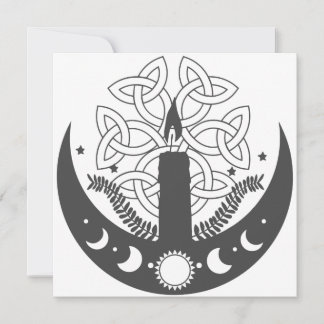 Imbolc Candlemas Sun Crescent Moon Celtic Feestdagenkaart
