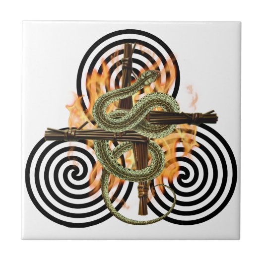 Imbolc Fire Serpent Pagan Sabbat Altaar Tegel Tegeltje (Voorkant)