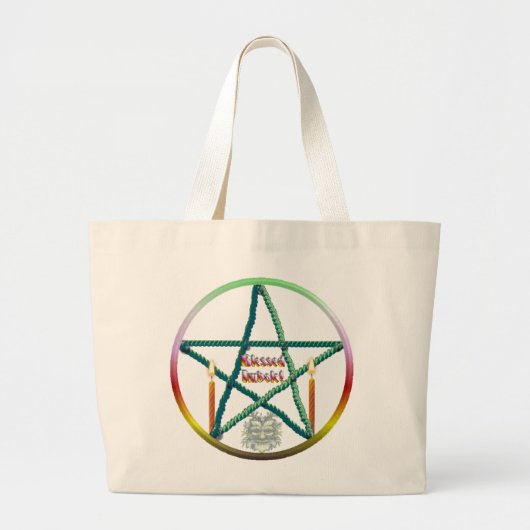 Imbolc Pentacle Grote Tote Bag (Voorkant)