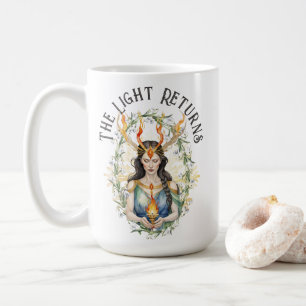Imbolc Wicca Godin Vlam & Sneeuwklokbloemen Koffiemok