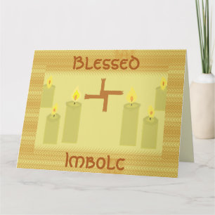 Imbolc Zegeningen, St Brigid Cross Wenskaart Kaart