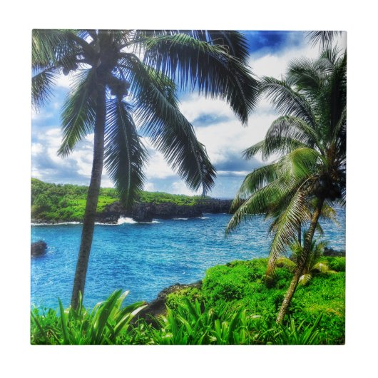 IMG_1122 4 Hawaiian Scene Tegeltje (Voorkant)