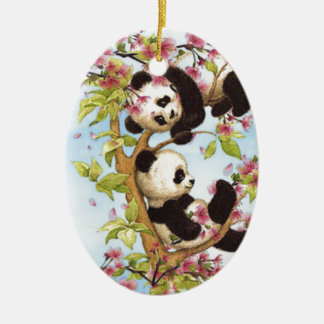 IMG_7386.PNG schattige en kleurrijke panda ontworp Keramisch Ornament