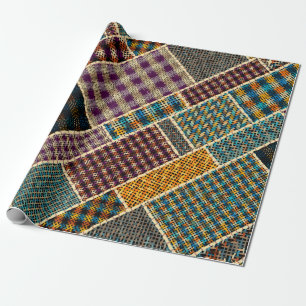 Imitatie van het patroon van de Indische patchwork Cadeaupapier