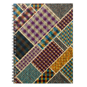 Imitatie van het patroon van de Indische patchwork Notitieboek