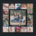 Imitation Canevas 17 Collage de photos de famille Créez votre propre<br><div class="desc">Créez votre propre photo collage faux enveloppé impression de toile avec 17 de vos photos préférées sur un arrière - plan noir.Personnalisez avec le nom de famille et la date établie.</div>