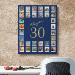 Imitation Canevas 30e anniversaire Chapitre 30 Collage de photos de<br><div class="desc">Célébrez un jalon spécial avec cette photo de toile bleu et or de luxe. Souvenez-vous de vos souvenirs préférés avec l'aide de ce modèle de collage photo étonnant, le cadeau parfait de 30e anniversaire. Ajoutez vos photos chères et transformez-les en un modèle intemporel et élégant que vous pouvez accrocher fièrement...</div>