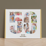 Imitation Canevas 50e anniversaire Photo Collage Numéro 50 Neutre<br><div class="desc">Créez votre propre cadeau photo personnalisé pour un 50e anniversaire. Ce collage photo soigné est en forme de numéro 50 sur un arrière - plan blanc avec des bordures de sable beige neutre / jaune muet et une typographie moderne en bronze. Le collage peut contenir 16 photos et le modèle...</div>