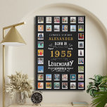 Imitation Canevas 70e anniversaire né 1955 Photos de famille Collage<br><div class="desc">Donnez à cette personne spéciale un cadeau qu'elle aimera et chérira pour toujours : une grande impression de toile d'anniversaire personnalisée ! Notre impression unique et élégante comprend un éventail de vos photos préférées et comprend le nom et l'année du récipiendaire de l'anniversaire. Parfait pour égayer n'importe quel espace, ce...</div>