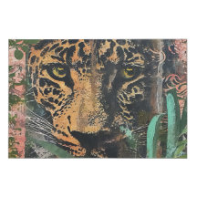 abstrait paysage de chats de la jungle rose