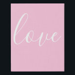 Imitation Canevas Amour rose et blanc minimaliste<br><div class="desc">Typographie rose et blanche minimaliste d'amour.</div>