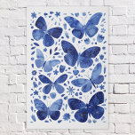 Imitation Canevas Aquarelle papillon bleu<br><div class="desc">Indigo bleu marine et blanc aquarelle peinture papillon. Art original de Nic Squirrell.</div>