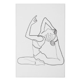 Imitation Canevas Art minimaliste Yoga Pose une ligne de dessin