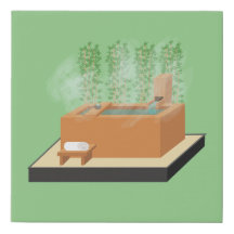 Bain à remous Ofuro dans un jardin zen