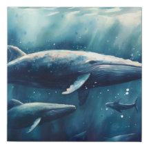 Baleines en mer Bleue