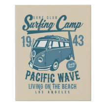 Camp de surf Pacific Wave Wrapped Canvas