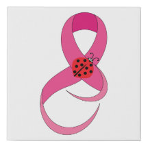Cancer du sein Ruban rose Ladybug Luck Canvas