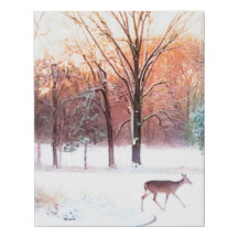 Cerf dans l'art du mur de neige