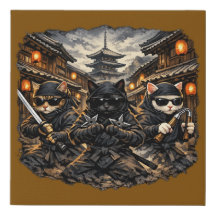 Chats ninjas du Japon ancien Guerrier félin cool