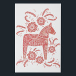 Imitation Canevas Cheval de Dala suédois Rouge et blanc<br><div class="desc">Un style traditionnel suédois Dala Horse art folklorique design en rouge et blanc. Parfait pour ceux qui aiment le design scandinave. Art original de Nic Squirrell.</div>