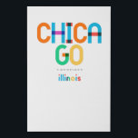 Imitation Canevas Chicago Illinois Mid Century, Pop Art,<br><div class="desc">Style rétro classique de Chicago Illinois de style de retour des années 60 les années 70 et 80. Couleurs primaires lumineuses dans le style art abstrait du XXe siècle avec des éléments géométriques simples. Pop art vintage. Simple et audacieux,  portez haut et fort votre ville natale.</div>