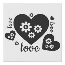 Clockwork Hearts Canvas Imprimer - Une fusion d'am
