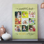 Imitation Canevas Collage photo et citation de petits-enfants aux gr<br><div class="desc">Créez votre propre toile photo haute comme cadeau spécial pour vos grands-parents. Le design présente vos photos préférées des petits-enfants, qui sont affichées au format carré, dans une grille de neuf. Vos photos sont encadrées d'une citation si pleine de charme, qui dit "le rire d'un petit-enfant est ensoleillé dans la...</div>